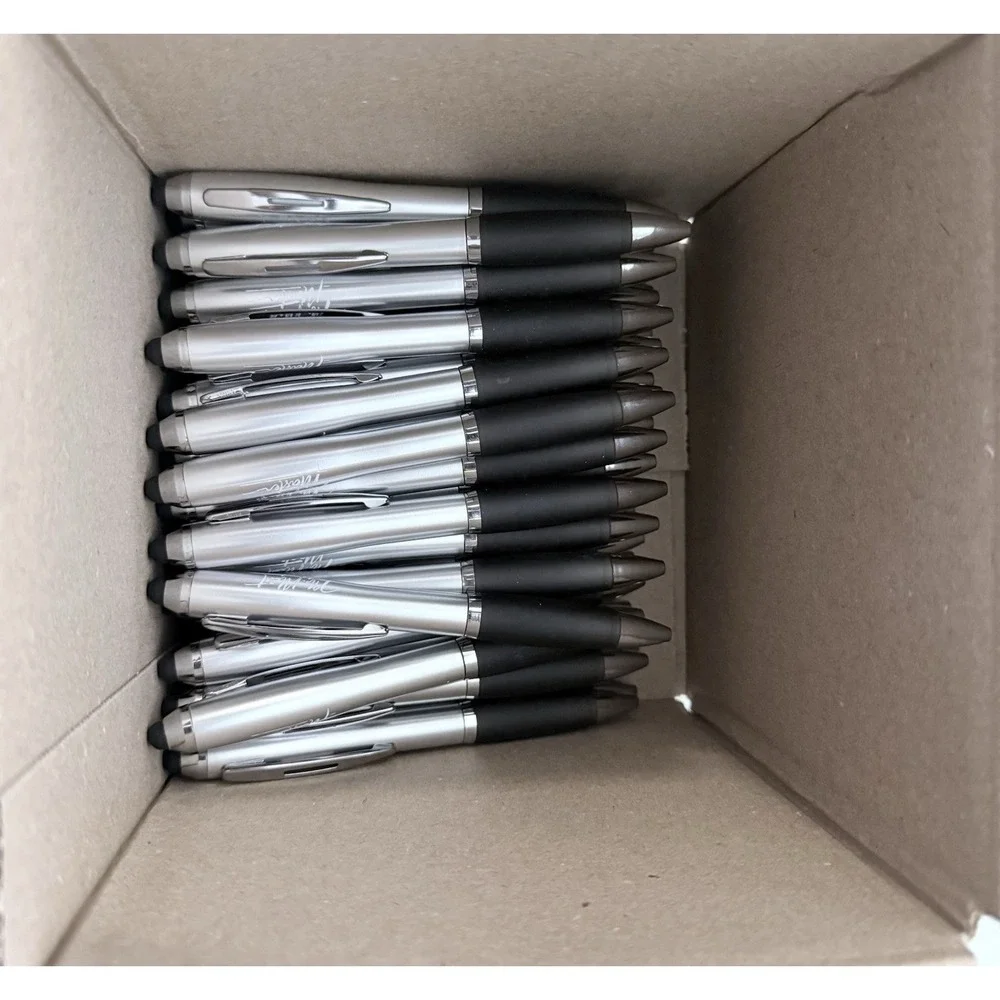 Bulk Lot of 75 Pens - Retractable Ballpoint Pens with Stylus office Supplies